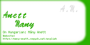 anett many business card